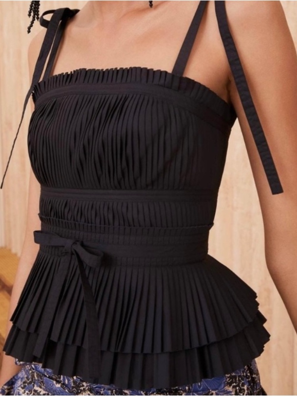 Ulla Johnson Bea Top Black Pleats